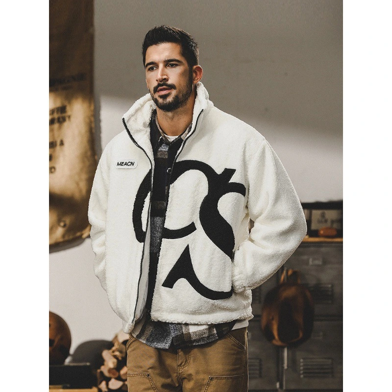 GrogeousBen  Men's Thickened lamb wool jacket for men, American trendy brand, new style for winter 2023, loose and handsome down jacket.