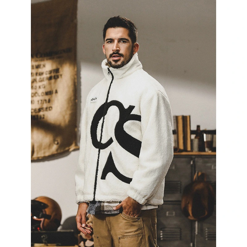 GrogeousBen  Men's Thickened lamb wool jacket for men, American trendy brand, new style for winter 2023, loose and handsome down jacket.