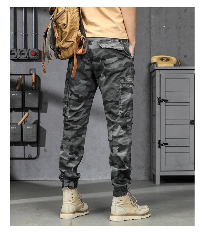 GrogeousBen  Men's New Fashion Camouflage Pants Men's High Quality Multi Bag Workwear Pants Casual Sports Pants