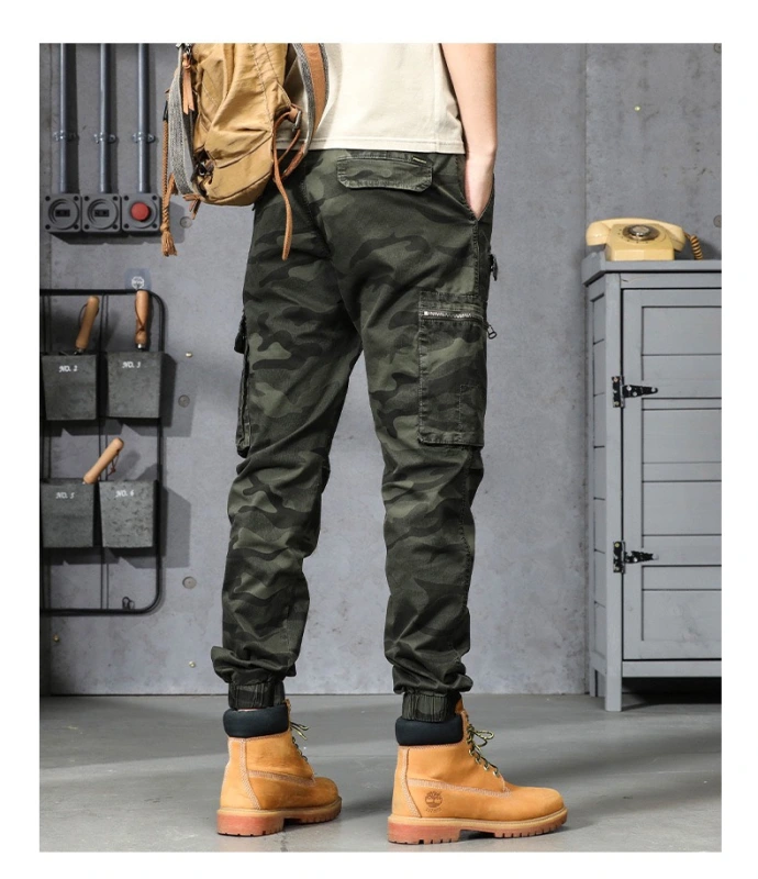 GrogeousBen  Men's New Fashion Camouflage Pants Men's High Quality Multi Bag Workwear Pants Casual Sports Pants