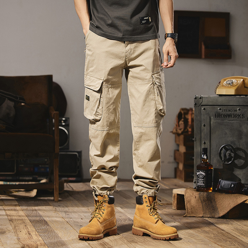 GrogeousBen  Men's Hot Design Custom Mens Joggers Multi-pocket Cargo Pants Elastic Plus Size Men's Pants & Trousers Cargo Trousers