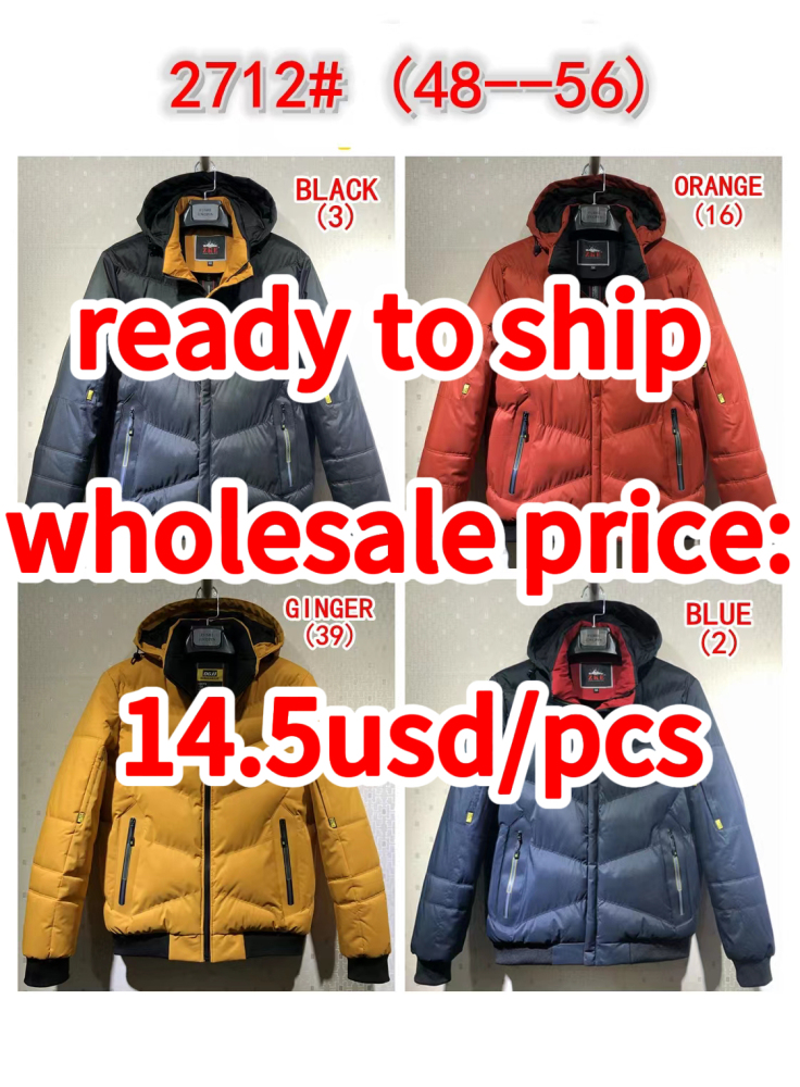 Stocks & ready to ship- Men winter jacket down bomber jacket windproof waterproof hooded jacket