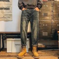 GrogeousBen  Men's American men's classic high quality trend vintage baggy straight do old jeans