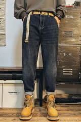 GrogeousBen  Men's  Straight Classic Jeans Male Denim Pants blue jeans For Sale High Quality Street wear Hip Hop custom logo jeans