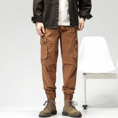 GrogeousBen  Men's High end Cargo pants men's fashion summer thin outdoor loose elastic trousers men's casual pants