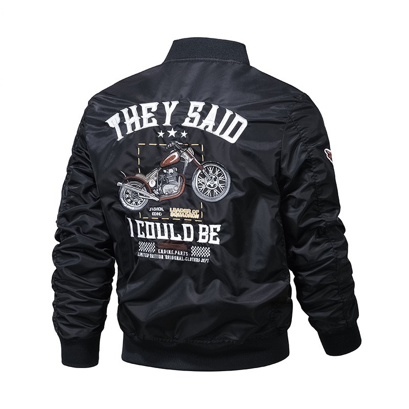 GrogeousBen  Men's Private Design bomber zipper outerwear jacket plus size waterproof gentlemen blank plain men bomber jackets