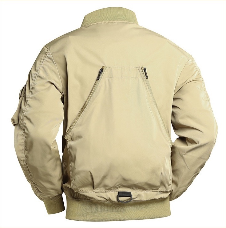GrogeousBen  Men's Thick winter men stand collar coats High quality pockets racer bike jackets Solid color long sleeves men  jackets