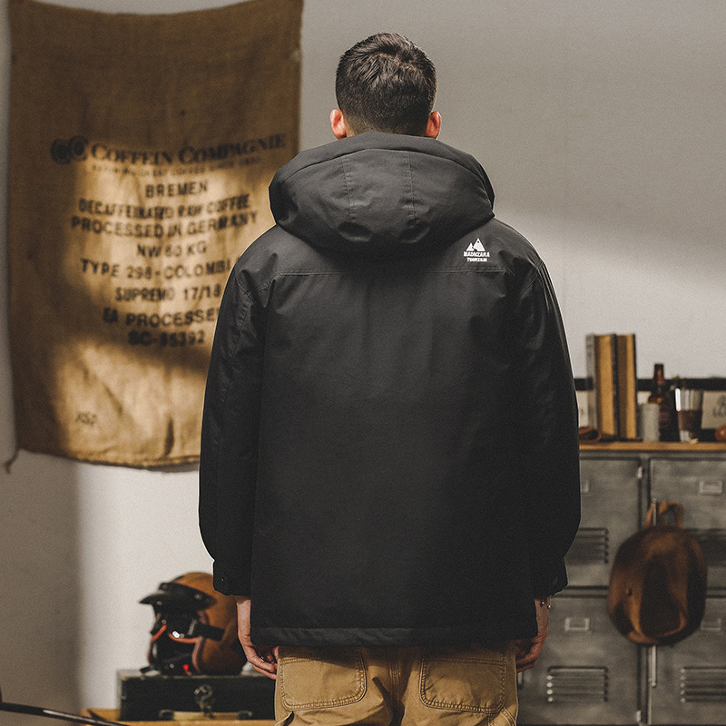 GrogeousBen  Men's Down jacket men's winter loose trend hooded warm thick cargo coat