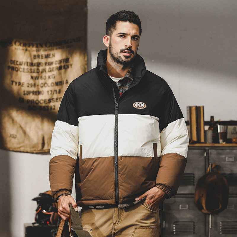 GrogeousBen  Men's  Quality Padded Down Winter Hooded Bubble Bomber Quilted Puffer Jacket For Men