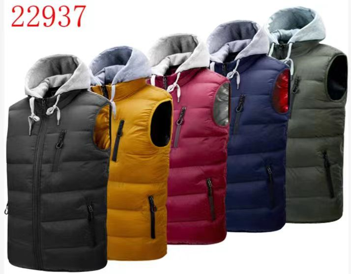 Stocks & ready to ship- Men vest sports winter jacket waistcoat standing collar padding jacket large-size vest