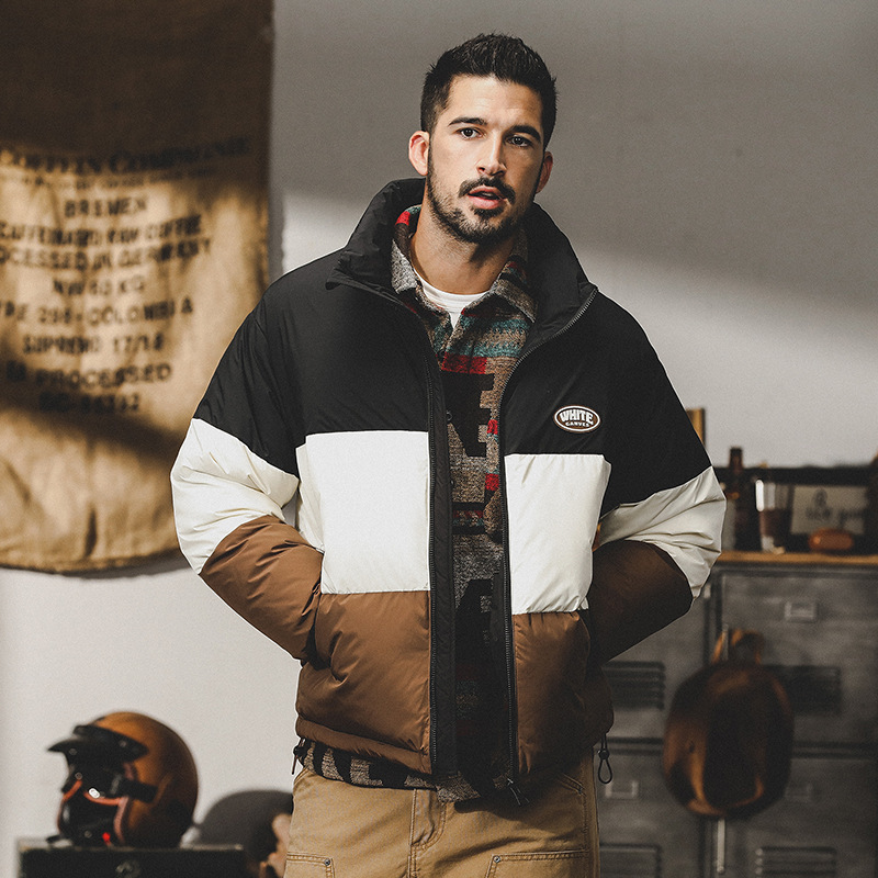GrogeousBen  Men's  Quality Padded Down Winter Hooded Bubble Bomber Quilted Puffer Jacket For Men