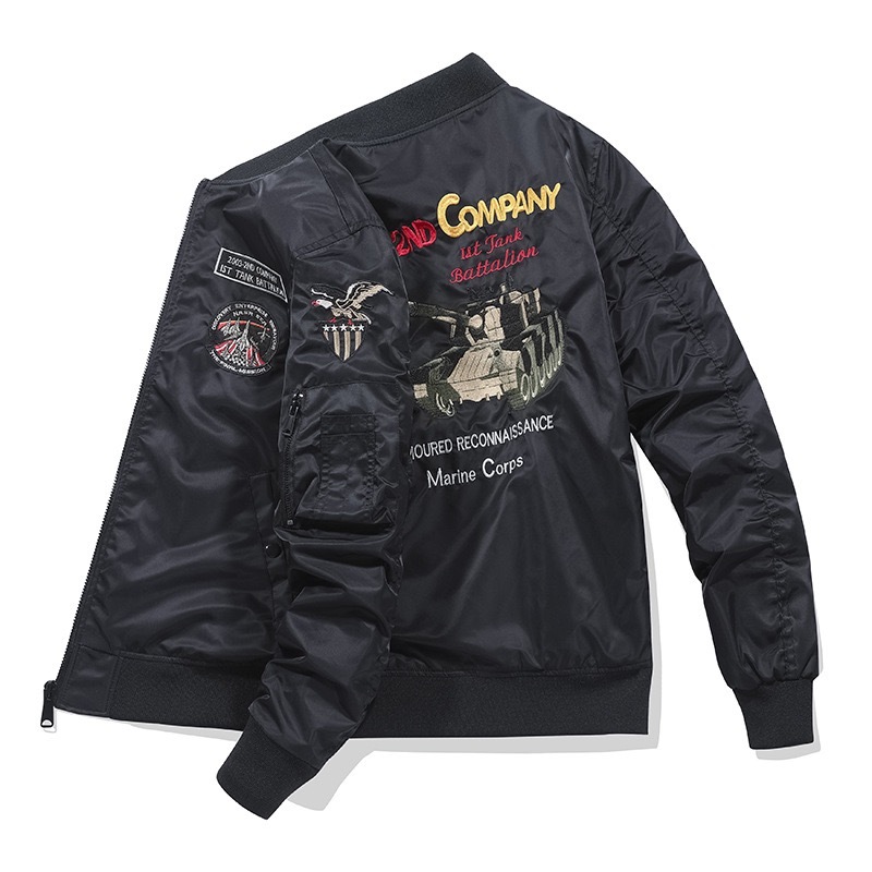 GrogeousBen  Men's bomber jacket custom logo 100% Nylon material Army green and black nasa BOMBER JACKETS men