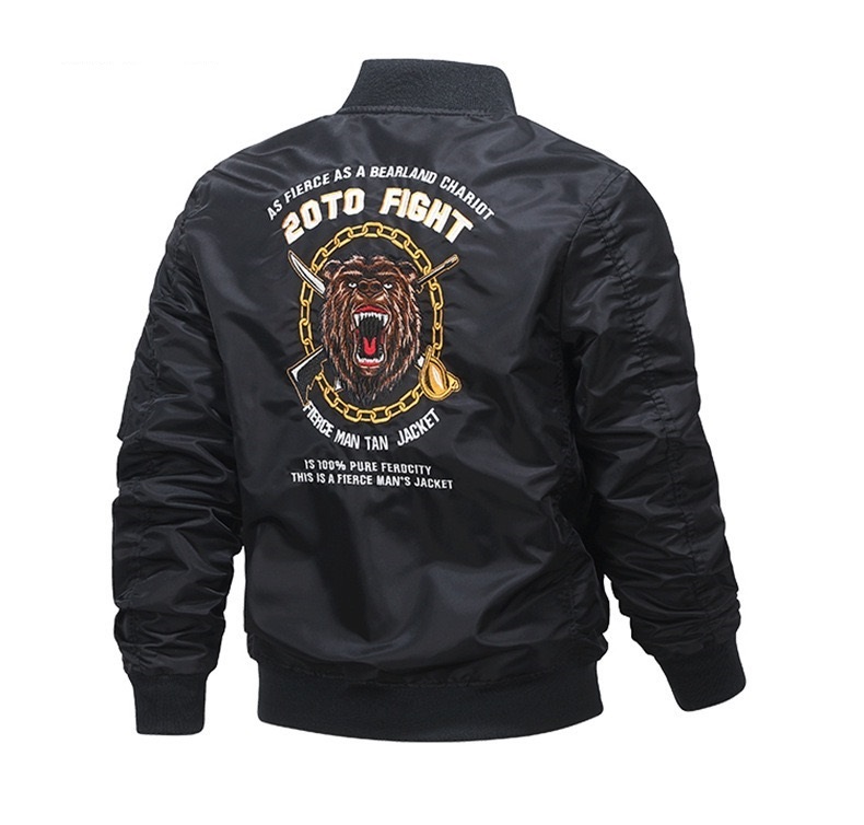 GrogeousBen  Men's Pilot safari varsity Jacket Spring Autumn thin Motorcycle Flight Embroidery Baseball Young Bomber Jacket