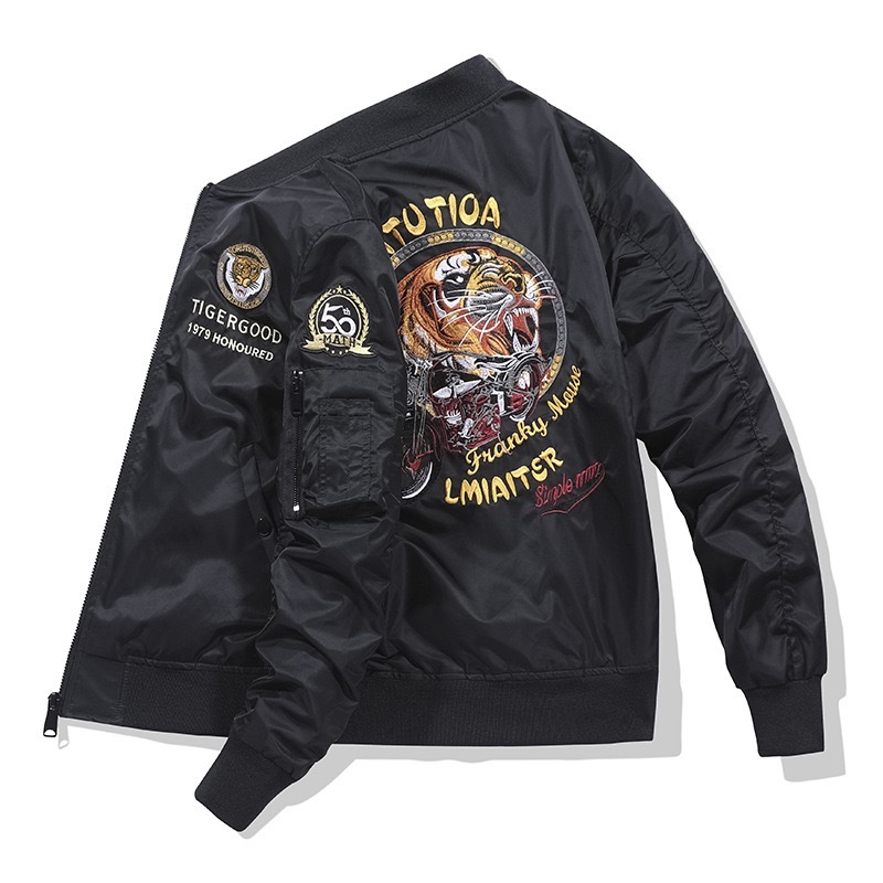 GrogeousBen  Men's  European and American style high quality new fashion thin loose winter iacket men bomber stand collar jacket