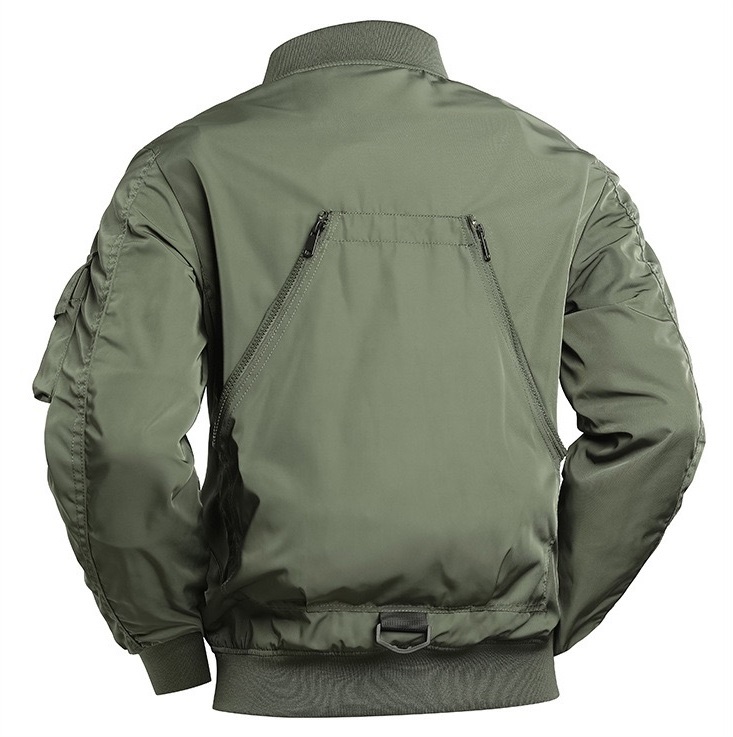 GrogeousBen  Men's Thick winter men stand collar coats High quality pockets racer bike jackets Solid color long sleeves men  jackets