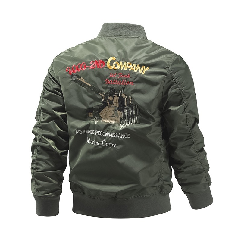 GrogeousBen  Men's bomber jacket custom logo 100% Nylon material Army green and black nasa BOMBER JACKETS men
