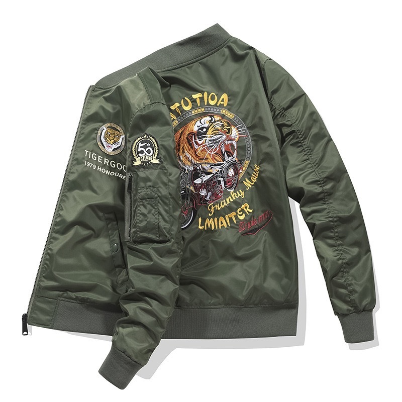 GrogeousBen  Men's  European and American style high quality new fashion thin loose winter iacket men bomber stand collar jacket