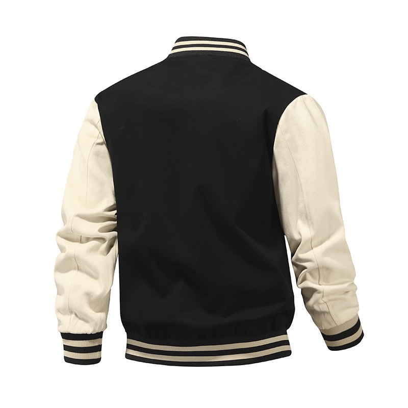 GrogeousBen  Men's High Quality Varsity Jacket Men Chenille Embroidery Leather Sleeves Custom Baseball Letterman Varsity Jacket