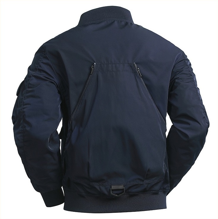 GrogeousBen  Men's Thick winter men stand collar coats High quality pockets racer bike jackets Solid color long sleeves men  jackets