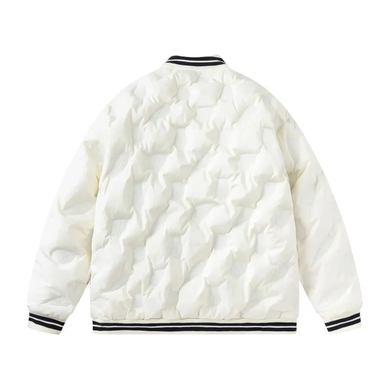 GrogeousBen  Unisex Winter  trendy design sense light and thin down jacket men thick loose couple baseball jacket coat.