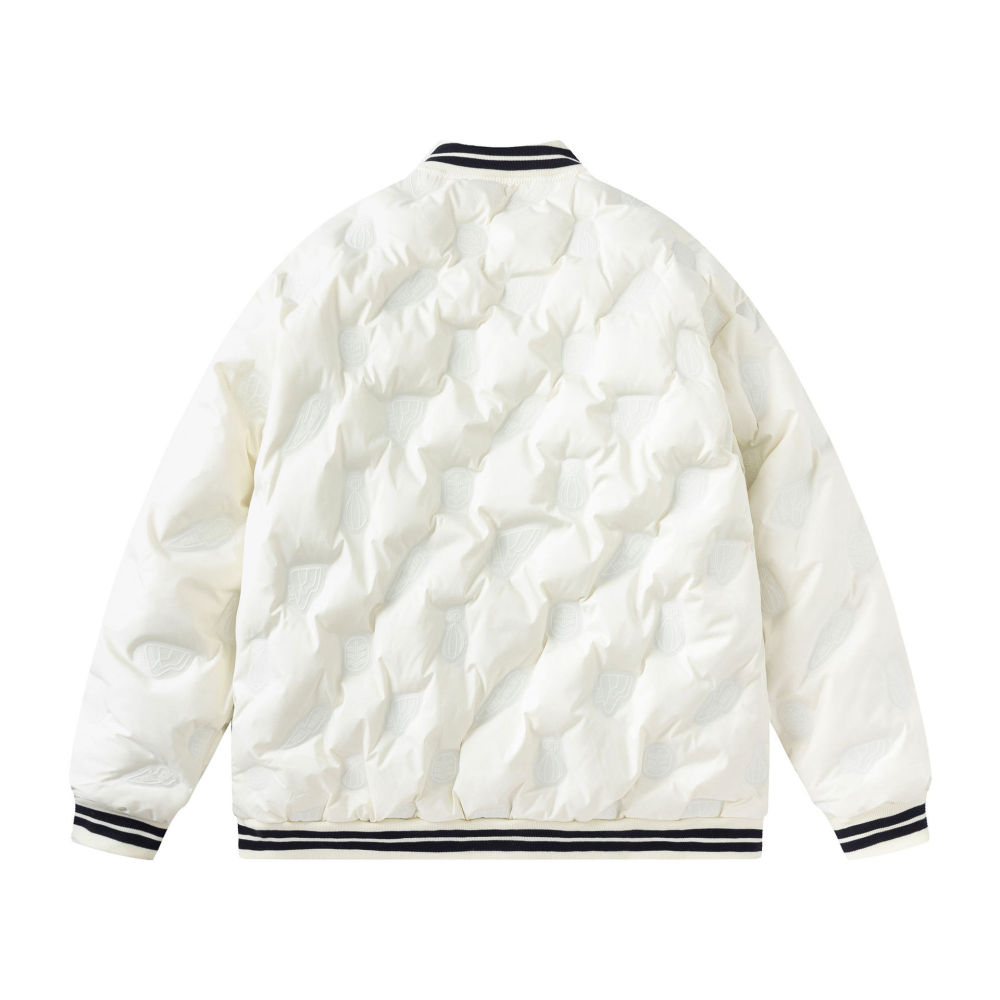 GrogeousBen  Unisex Winter  trendy design sense light and thin down jacket men thick loose couple baseball jacket coat.