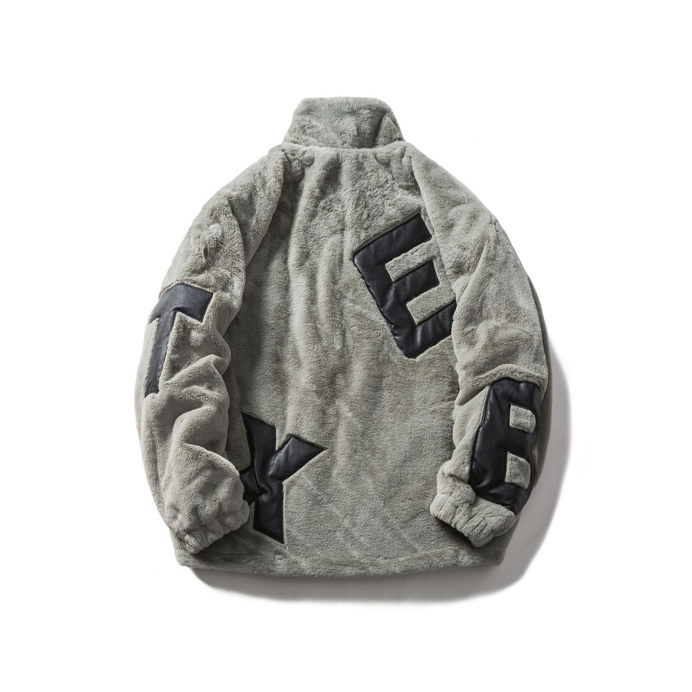 GrogeousBen  Women's ultra-thick lamb wool coat for women, winter warm loose long-sleeved stand-up collar thickened cotton-padded American style cotton coat.