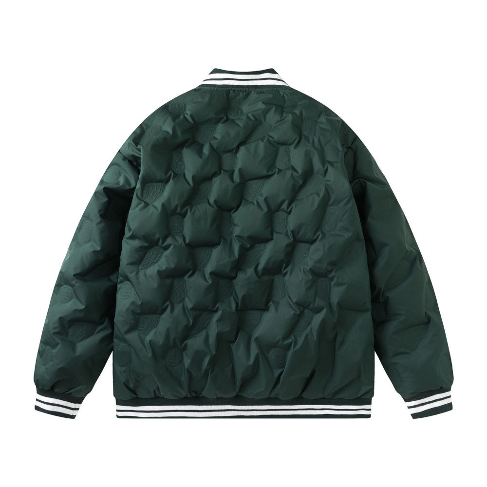 GrogeousBen  Unisex Winter  trendy design sense light and thin down jacket men thick loose couple baseball jacket coat.