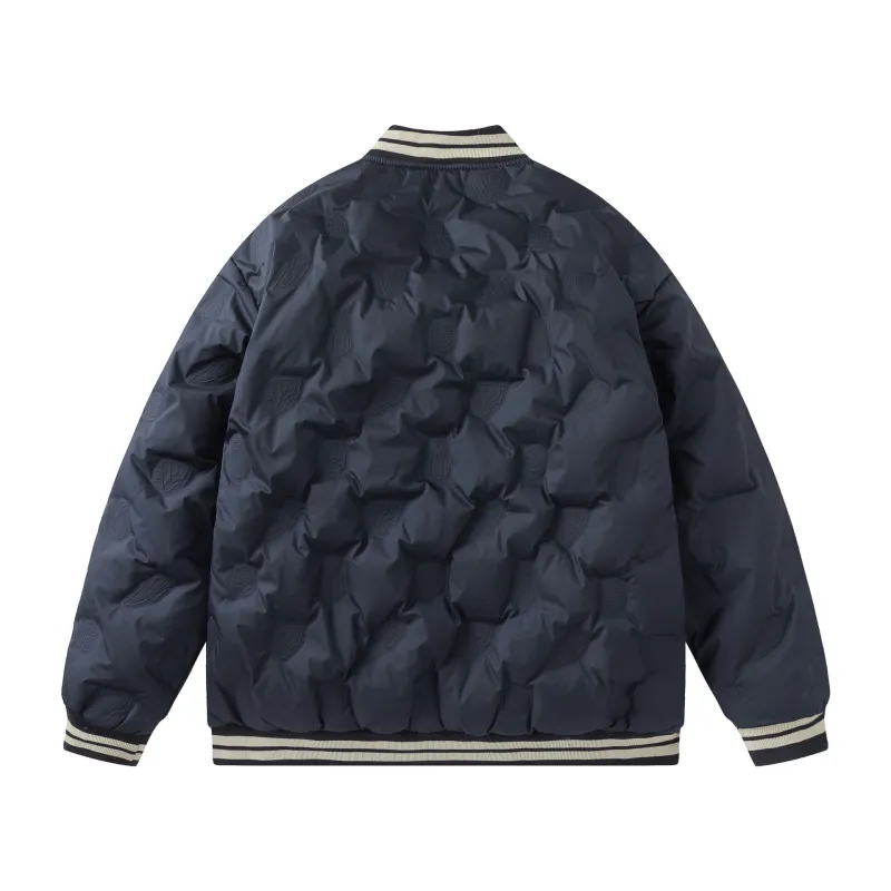GrogeousBen  Unisex Winter  trendy design sense light and thin down jacket men thick loose couple baseball jacket coat.
