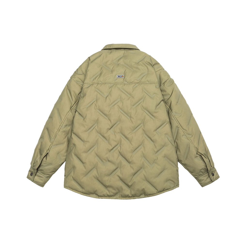 GrogeousBen  Unisex Embroidered Plaid Down Jacket for Men with Collar, New Winter Lightweight and Comfortable Loose Warm Coat.