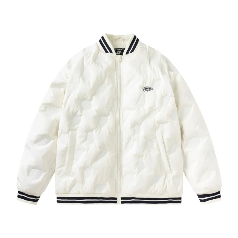 GrogeousBen  Unisex Winter  trendy design sense light and thin down jacket men thick loose couple baseball jacket coat.