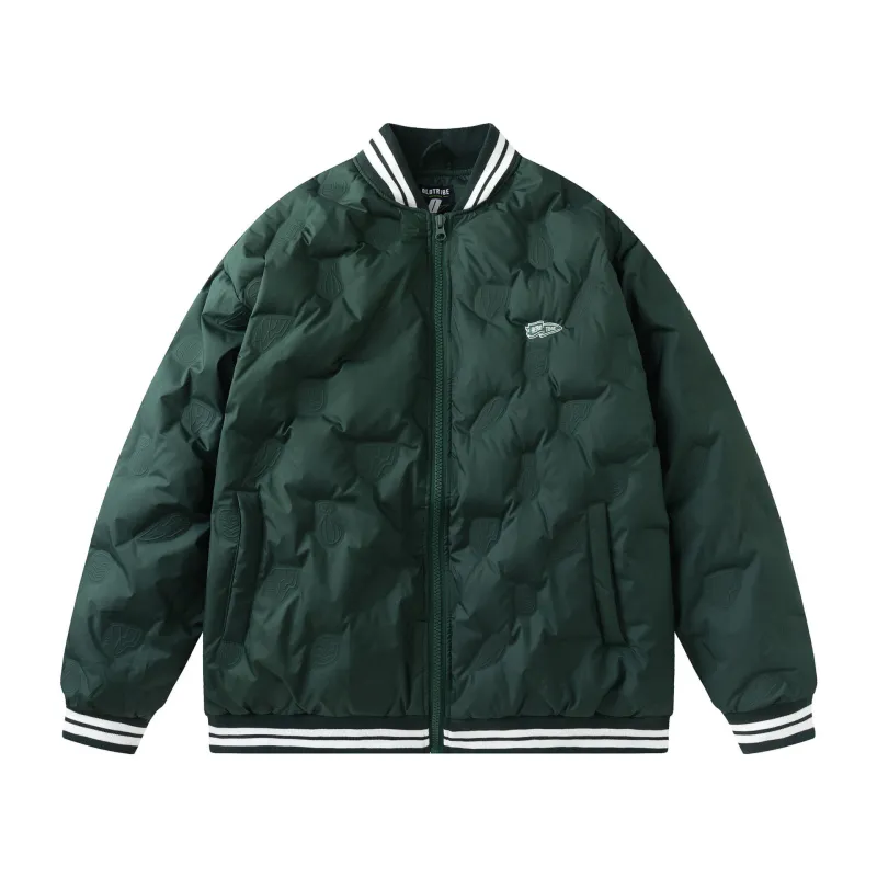 GrogeousBen  Unisex Winter  trendy design sense light and thin down jacket men thick loose couple baseball jacket coat.