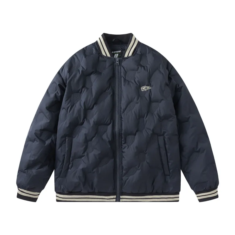 GrogeousBen  Unisex Winter  trendy design sense light and thin down jacket men thick loose couple baseball jacket coat.