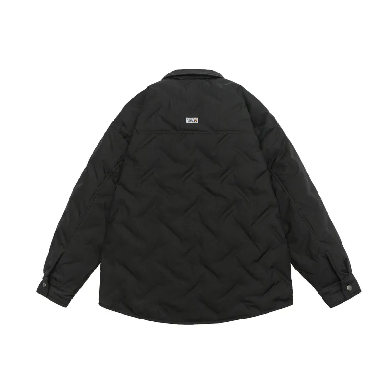 GrogeousBen  Unisex Embroidered Plaid Down Jacket for Men with Collar, New Winter Lightweight and Comfortable Loose Warm Coat.