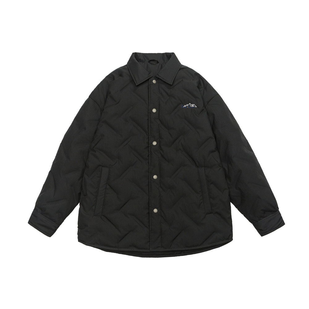 GrogeousBen  Unisex Embroidered Plaid Down Jacket for Men with Collar, New Winter Lightweight and Comfortable Loose Warm Coat.