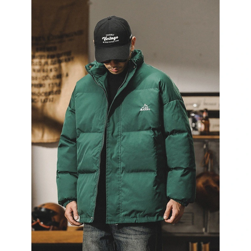 GrogeousBen  Men's Thickened warm cotton coat for men, loose trendy bread service, autumn and winter American-style cold-proof jacket.