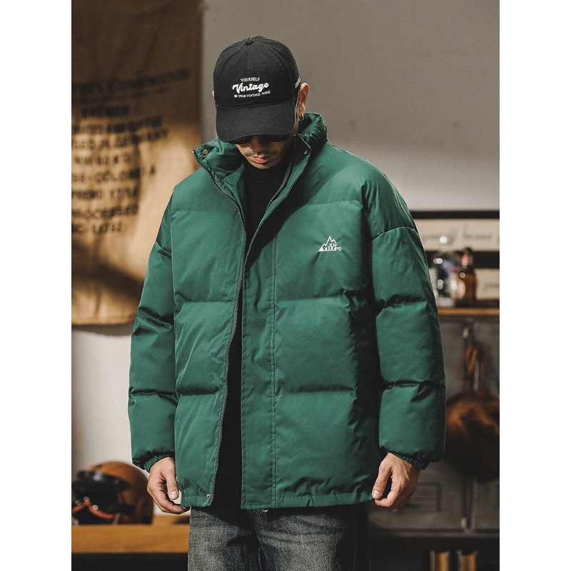 GrogeousBen  Men's Thickened warm cotton coat for men, loose trendy bread service, autumn and winter American-style cold-proof jacket.