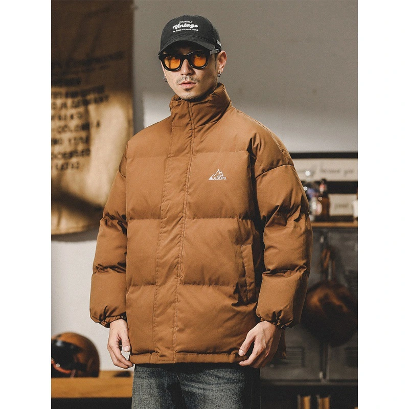 GrogeousBen  Men's Thickened warm cotton coat for men, loose trendy bread service, autumn and winter American-style cold-proof jacket.
