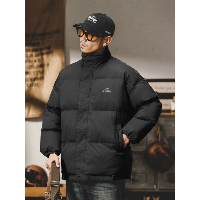 GrogeousBen  Men's Thickened warm cotton coat for men, loose trendy bread service, autumn and winter American-style cold-proof jacket.