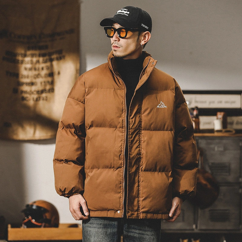 GrogeousBen  Men's Thickened warm cotton coat for men, loose trendy bread service, autumn and winter American-style cold-proof jacket.