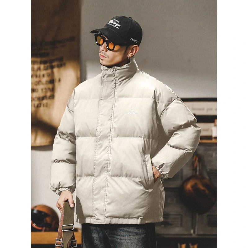 GrogeousBen  Men's Thickened warm cotton coat for men, loose trendy bread service, autumn and winter American-style cold-proof jacket.