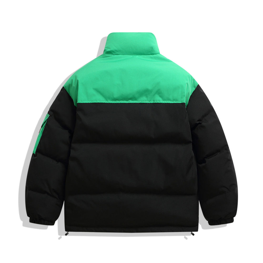 GrogeousBen  Unisex  winter stand collar spliced workwear down cotton jacket men's thickened bread coat high-end cotton overcoat