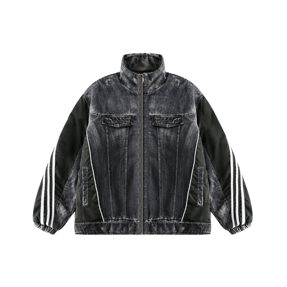 GrogeousBen  Unisex European and American retro Japanese-style thickened cotton coats  casual jackets with long sleeves.