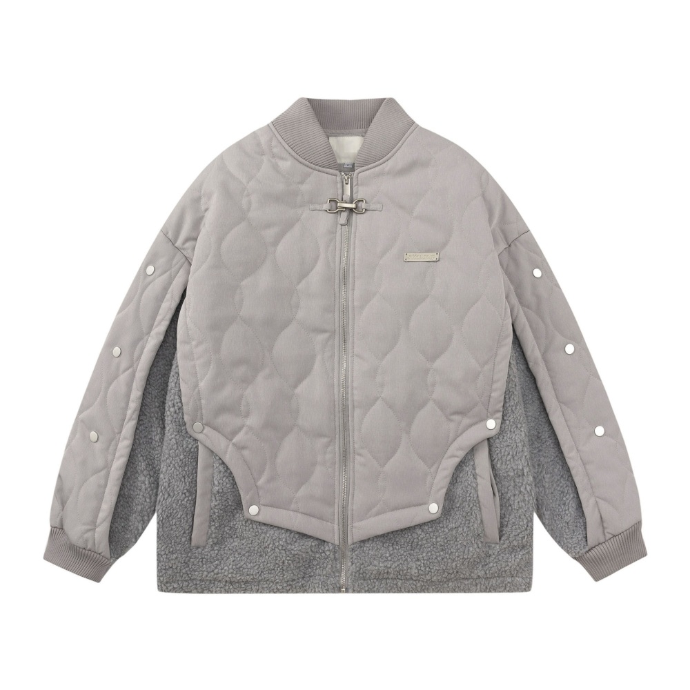 GrogeousBen  Unisex Winter American style baseball jacket cotton coat Loose and thick coat for warmth and leisure.