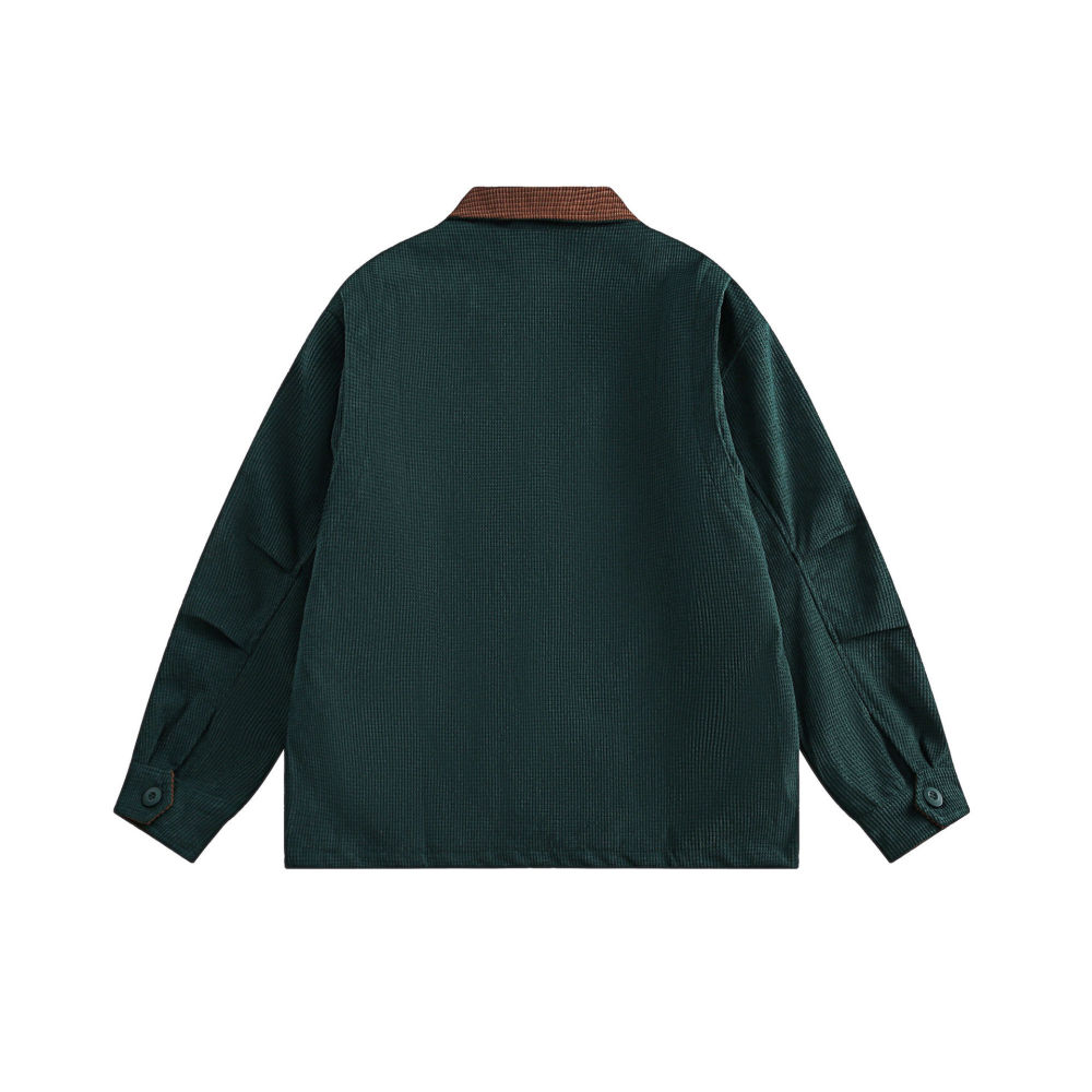 GrogeousBen  Unisex Autumn new corduroy workwear Detroit jacket men multi-pocket waffle grid Japanese retro coat.