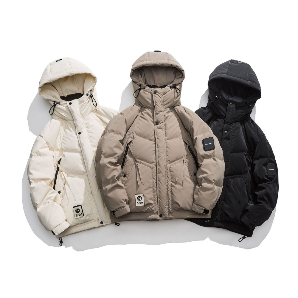 GrogeousBen  Unisex Outdoor mountaineering hooded down jacket men's  white duck down winter thickened warm couple