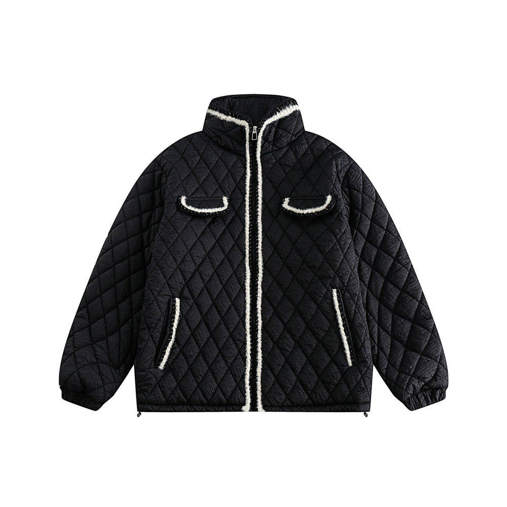 GrogeousBen  Unisex New trendy Chanel-style diamond lattice lightweight cotton jacket.
