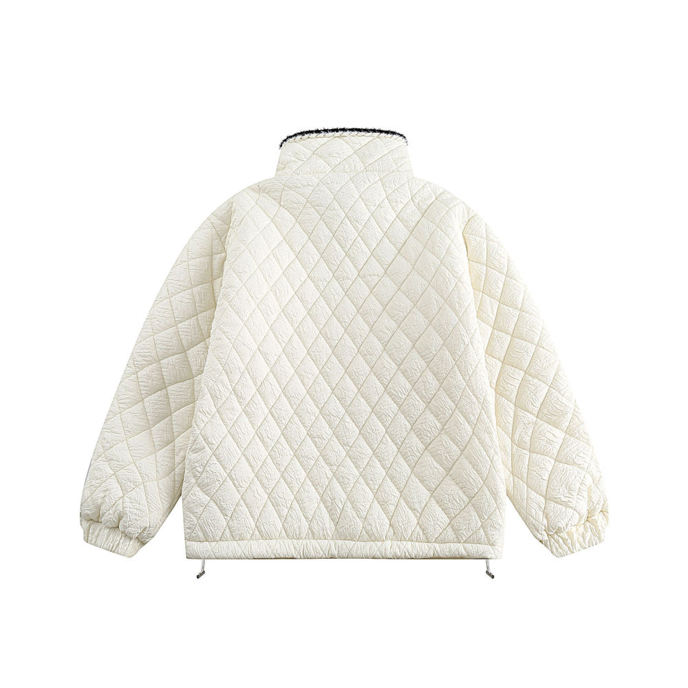 GrogeousBen  Unisex New trendy Chanel-style diamond lattice lightweight cotton jacket.