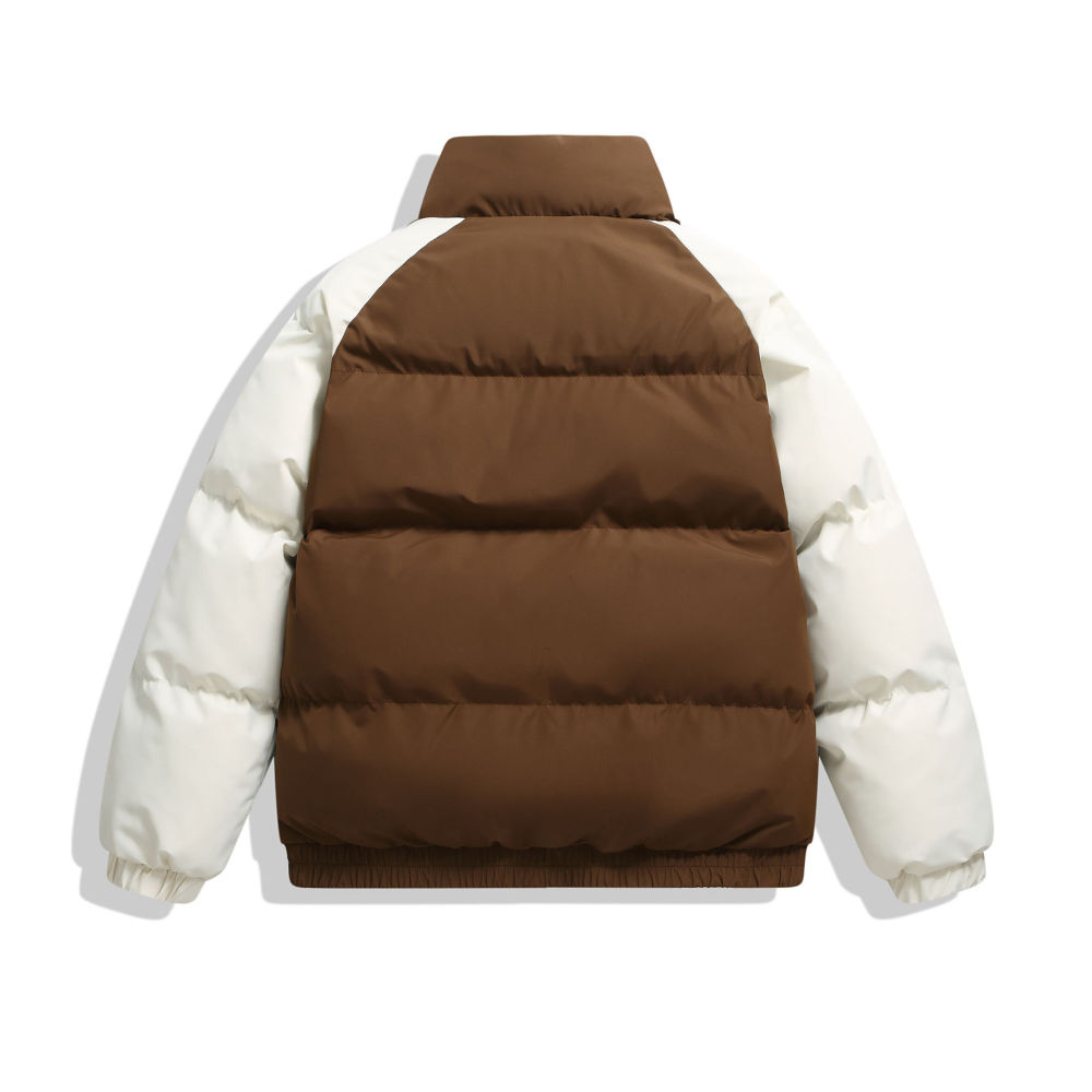 GrogeousBen  Unisex Shoulder-padded cotton coat  thickened winter jacket with windproof and waterproof down cotton.