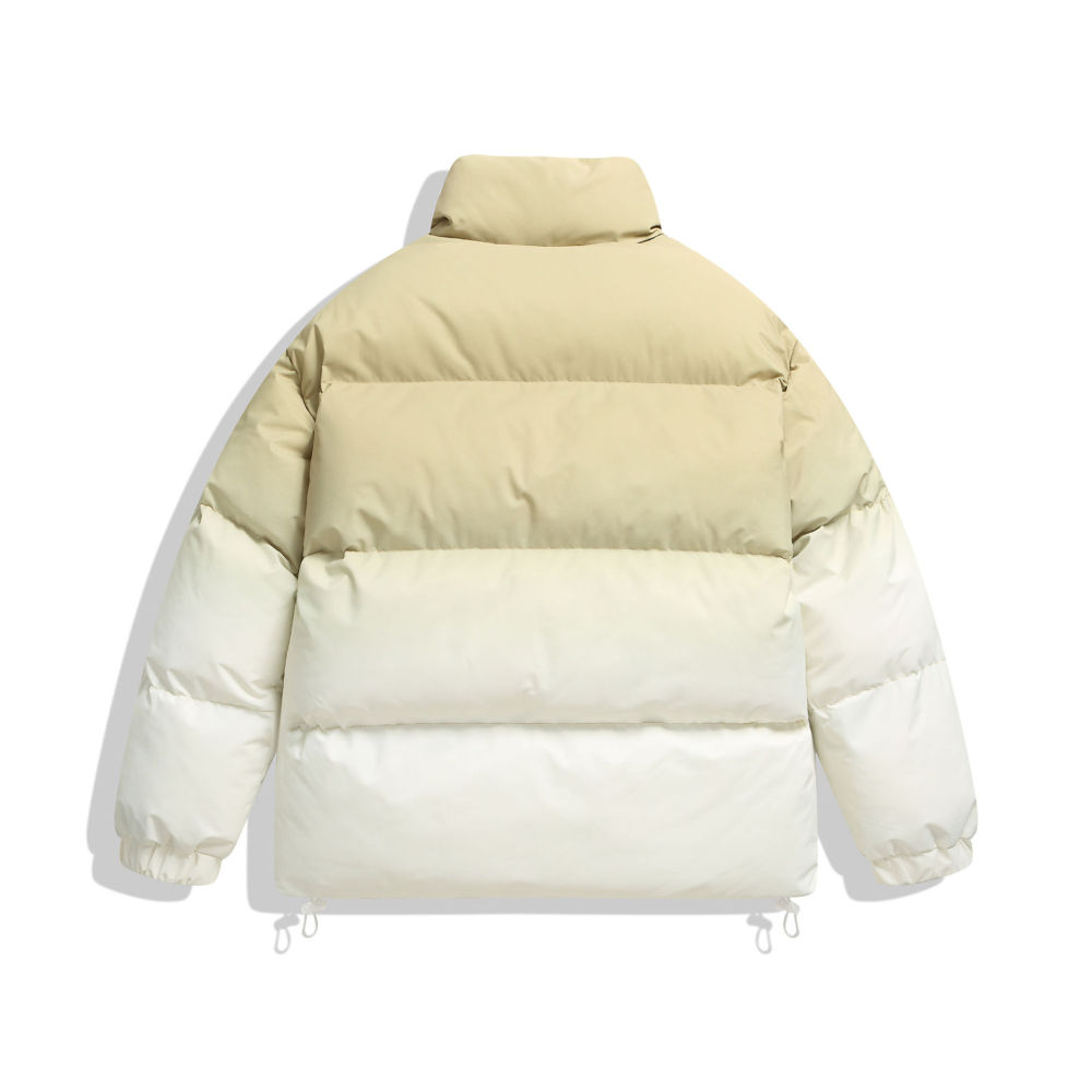 GrogeousBen  Unisex Gradient stand collar cotton coat men's winter trend loose thick warm versatile casual couple splicing cotton coat jacket