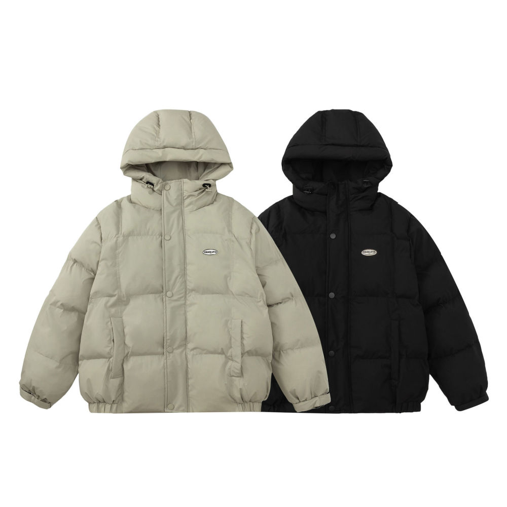 GrogeousBen  Unisex hooded winter crushed loose thickened jacket warm cotton jacket casual cotton suit men